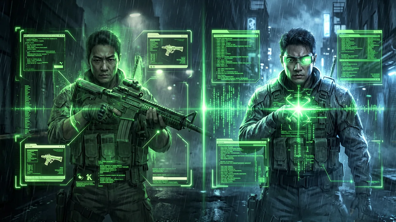 Technical grid interface showing legacy HUD elements being analyzed