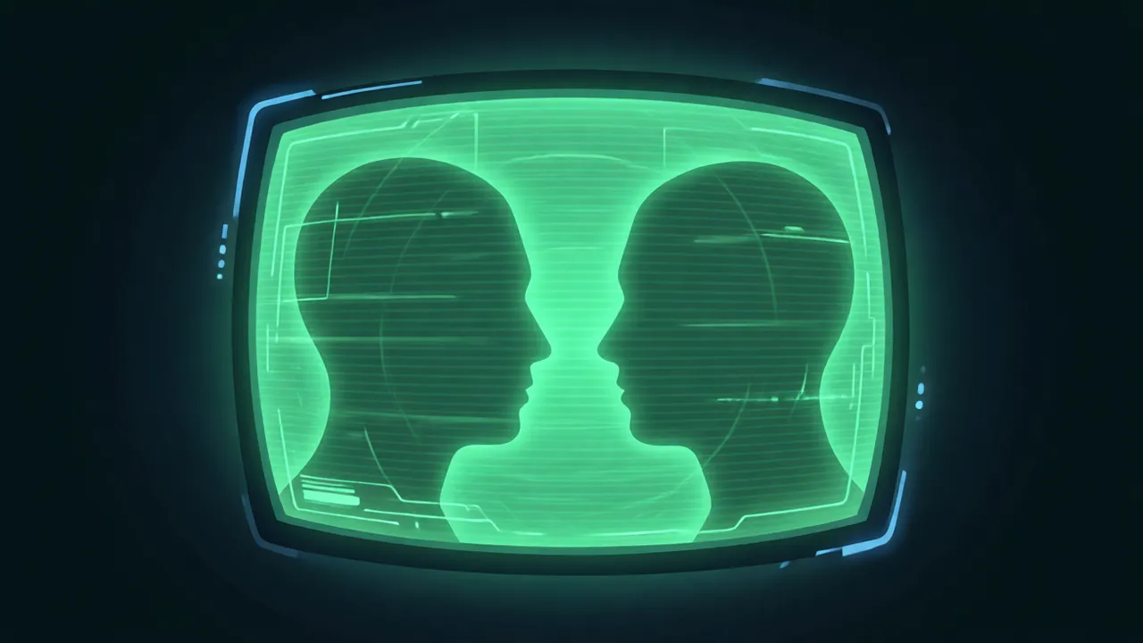 Green codec call screen with two character portraits